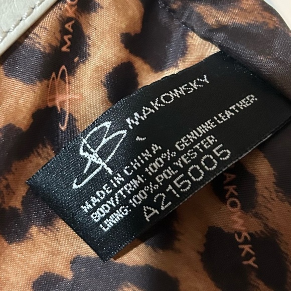 B Makowsky Gray Genuine Leather Studded Hobo Shoulder Bag Tote Purse - Picture 11 of 12